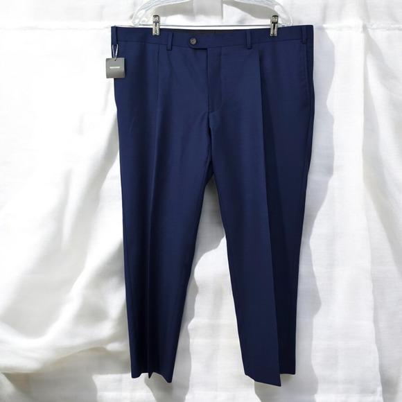 Indochino Wool Dress Pants‎ Men 41 x 27.5 Pleated Front Navy Blue Trousers NWT - Picture 1 of 11
